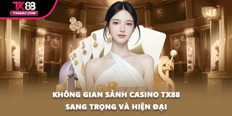 Không gian sảnh casino TX88 sang trọng và hiện đại